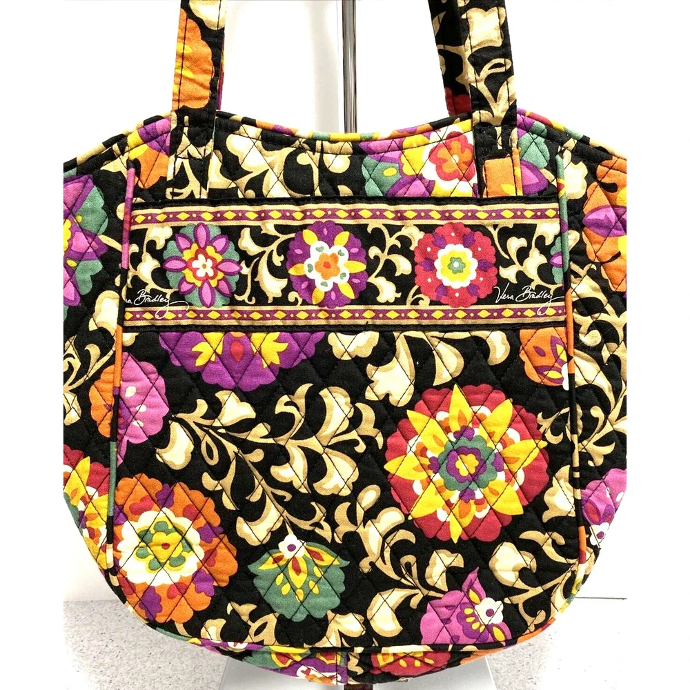 Vera Bradley Suzani 2011 Tote Bag Shoulderbag Purse Medium Floral Quilted Cotton